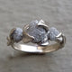 Raw Diamond Engagement Ring - 14K White Gold and Rough Diamond Wedding Ring, Promise Ring by Dawn Vertrees