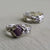 Raw Uncut Purple Sapphire Leaf & Twig Matching Wedding Band Set, Engagement Ring- Hand Sculpted