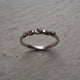 Raw Uncut Diamond Stacking Wedding Band Set, 14k Leaf & Twig Bridal Set with Five Uncut Rough Diamond Wedding Band in Gold by Dawn Vertrees