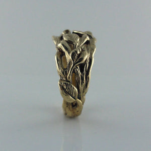 Leaf Engagement Ring, Leaf and Twig Wedding Band, Branch Leaf Ring, Organic Wedding Band, Leaf Wedding Band, Twig Wedding Band