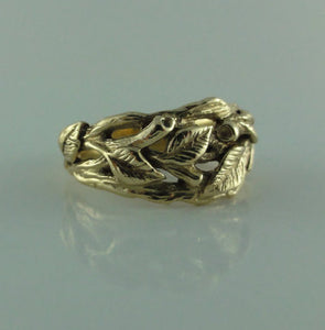 Leaf Engagement Ring, Leaf and Twig Wedding Band, Branch Leaf Ring, Organic Wedding Band, Leaf Wedding Band, Twig Wedding Band