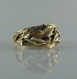 Leaf Engagement Ring, Leaf and Twig Wedding Band, Branch Leaf Ring, Organic Wedding Band, Leaf Wedding Band, Twig Wedding Band