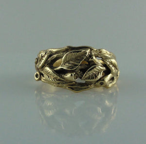 Leaf Engagement Ring, Leaf and Twig Wedding Band, Branch Leaf Ring, Organic Wedding Band, Leaf Wedding Band, Twig Wedding Band