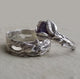 Raw Uncut Purple Sapphire Leaf & Twig Matching Wedding Band Set, Engagement Ring- Hand Sculpted