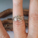 Leaf and Twigs Engagement Wedding Set, Twig Stacking Wedding Band with Leaves in Sterling Silver hand sculpted by Dawn Vertrees