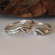 Leaf and Twigs Engagement Wedding Set, Twig Stacking Wedding Band with Leaves in Sterling Silver hand sculpted by Dawn Vertrees