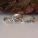 Leaf and Twigs Engagement Wedding Set, Twig Stacking Wedding Band with Leaves in Sterling Silver hand sculpted by Dawn Vertrees