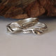 Leaf and Twigs Engagement Wedding Set, Twig Stacking Wedding Band with Leaves in Sterling Silver hand sculpted by Dawn Vertrees