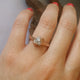 Raw Diamond Leaf Engagement Ring, 14k Rose Gold Raw Uncut Engagement Ring, Cruelty Free, Hand sculpted by Dawn Vertrees