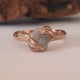 Raw Diamond Leaf Engagement Ring, 14k Rose Gold Raw Uncut Engagement Ring, Cruelty Free, Hand sculpted by Dawn Vertrees