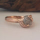 Raw Diamond Leaf Engagement Ring, 14k Rose Gold Raw Uncut Engagement Ring, Cruelty Free, Hand sculpted by Dawn Vertrees