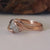 Raw Diamond Leaf Engagement Ring, 14k Rose Gold Raw Uncut Engagement Ring, Cruelty Free, Hand sculpted by Dawn Vertrees