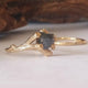 18k Twig Engagement Ring, Raw Uncut White or Black Diamond Branch Bridal Set, 18k Gold, Promise ring Hand Sculpted by Dawn Vertrees