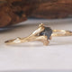 18k Twig Engagement Ring, Raw Uncut White or Black Diamond Branch Bridal Set, 18k Gold, Promise ring Hand Sculpted by Dawn Vertrees