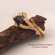 18k Twig Engagement Ring, Raw Uncut White or Black Diamond Branch Bridal Set, 18k Gold, Promise ring Hand Sculpted by Dawn Vertrees