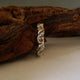 Twig Wedding Band with Hand sculpted Leaves, 3 Rose Cut Raw Diamond set in Sterling Silver, Rose Cut Diamond Ring by Dawn Vertrees