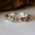 Twig Wedding Band with Hand sculpted Leaves, 3 Rose Cut Raw Diamond set in Sterling Silver, Rose Cut Diamond Ring by Dawn Vertrees
