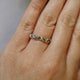 Twig Wedding Band with Hand sculpted Leaves, 3 Rose Cut Raw Diamond set in Sterling Silver, Rose Cut Diamond Ring by Dawn Vertrees