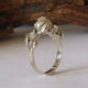 18K White Gold Raw Three Diamond Engagement Ring, Bridal Ring, Promise Ring, Anniversary Ring, Wedding Band by Dawn Vertrees Jewelry