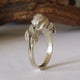 18K White Gold Raw Three Diamond Engagement Ring, Bridal Ring, Promise Ring, Anniversary Ring, Wedding Band by Dawn Vertrees Jewelry
