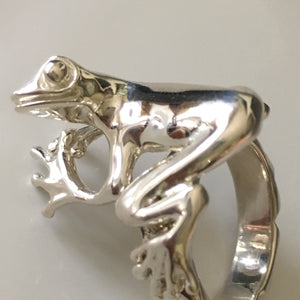 Peanut...Sterling Silver Tree Frog Ring, Frog Ring, Treefrog Ring, Tree Frog Ring, Silver Tree Frog Ring