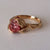 Leaves Engagement Ring - 14K Yellow Gold and Raw Ruby Engagement Ring, Rough Uncut Ruby, 14k Cocktail or Statement Ring by Dawn