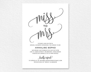 Bridal Shower Invitation, Bridal Shower Invites, Wedding Shower Invitation, Miss to Mrs, Rustic Wedding, Bliss Paper Boutique #BPB203_12