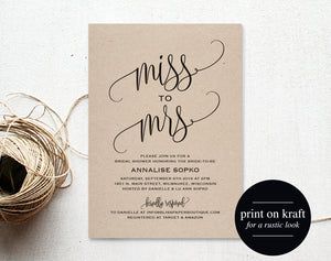 Bridal Shower Invitation, Bridal Shower Invites, Wedding Shower Invitation, Miss to Mrs, Rustic Wedding, Bliss Paper Boutique #BPB203_12