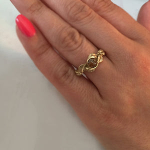 Rose Cut Diamond, Leaf and Twig Engagement Ring, Rose Cut Diamond Engagement Ring, Made to Order Leaf Engagement Ring by Dawn Vertrees
