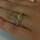 14K Yellow Gold, Raw Diamond Engagement Ring with Band - Diamond Wedding Ring Set Jewelry by Dawn Vertrees