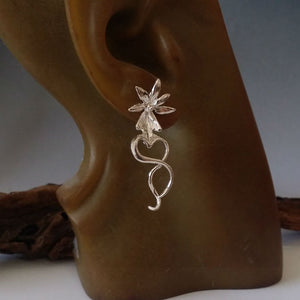 Ghost Orchid Earrings, Sterling Silver, Nature Jewelry, Gifts for Her, by Dawn Vertrees