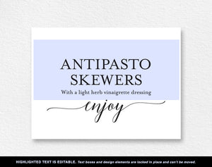 Buffet Sign, Buffet Food Sign, Buffet Cards, Food Labels, Tented Cards, Food Stations, Wedding Template, PDF Instant Download #BPB310_65